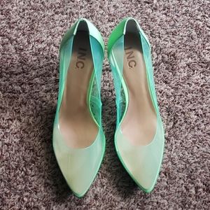 Neon green INC high heels NWT